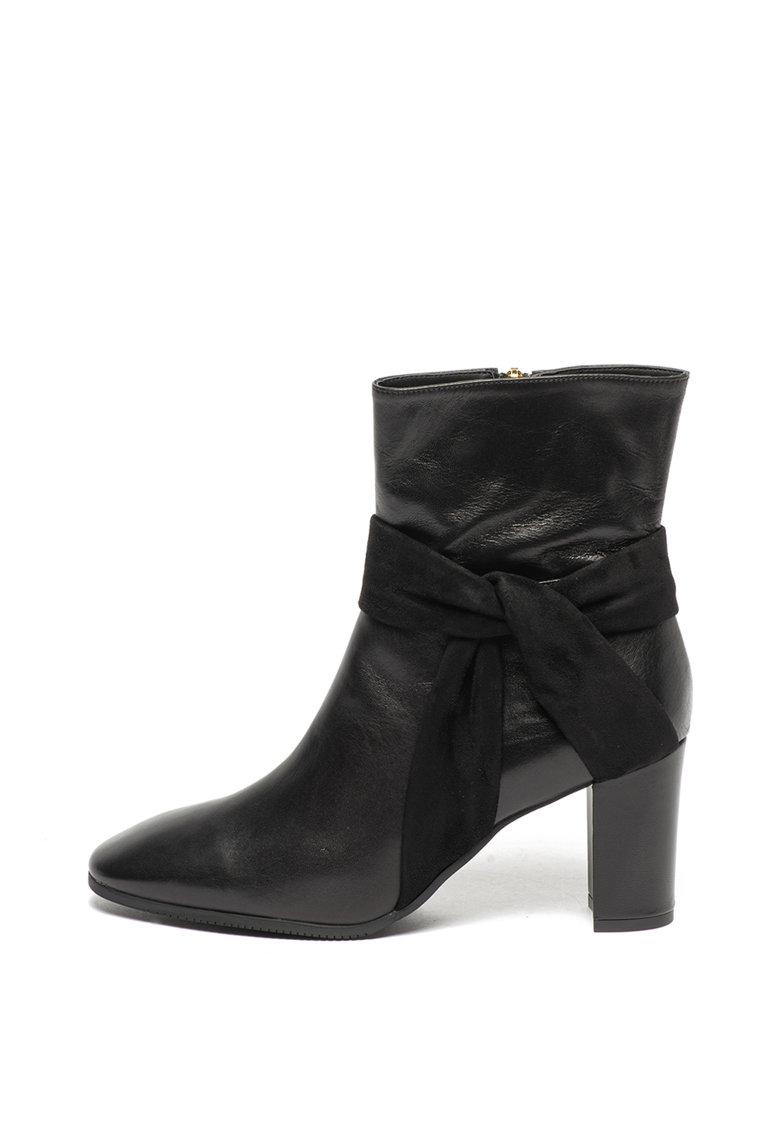 Botine de piele cu aplicatie funda Florence