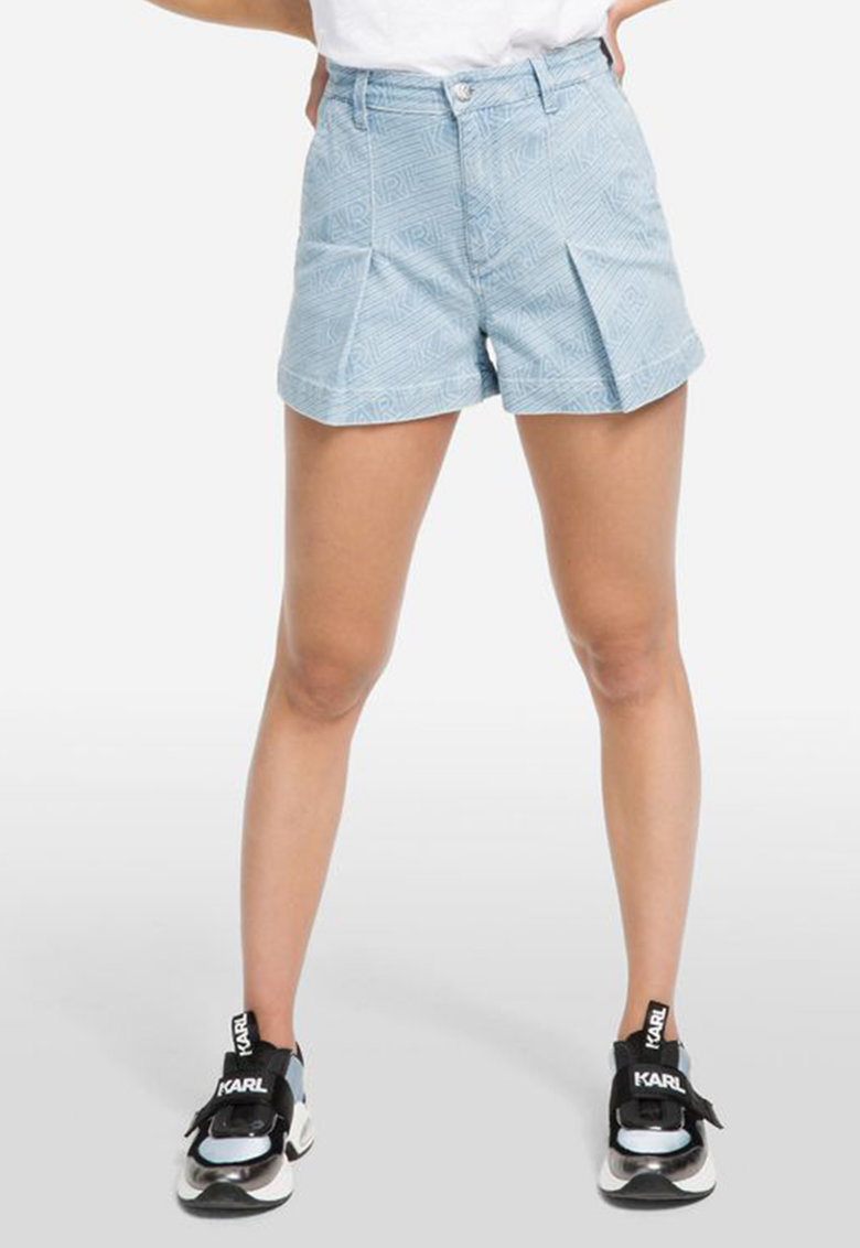 Pantaloni scurti din denim cu imprimeu logo